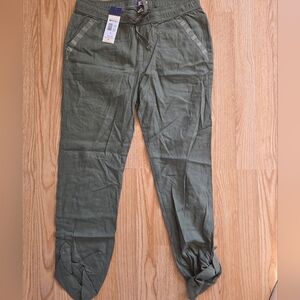 Roxy Olive Green Symphony Linen Beach Pants Medium